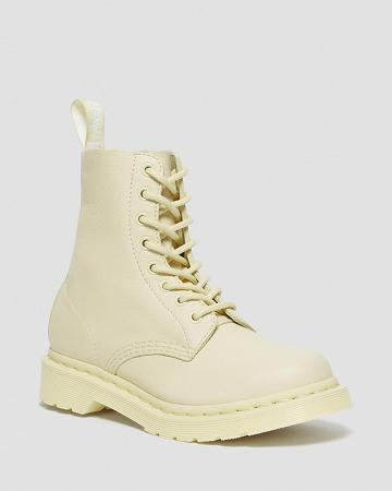 Dr Martens 1460 Pascal Mono Snørestøvler Dame Hvide | DK 188UZG